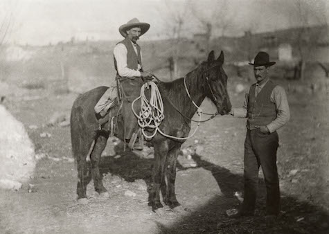 gideon lyda seated foreman and d.c. mcmillen standing owner a.t. cross cattle co. grant county nm c. 1900 collection silver city museum