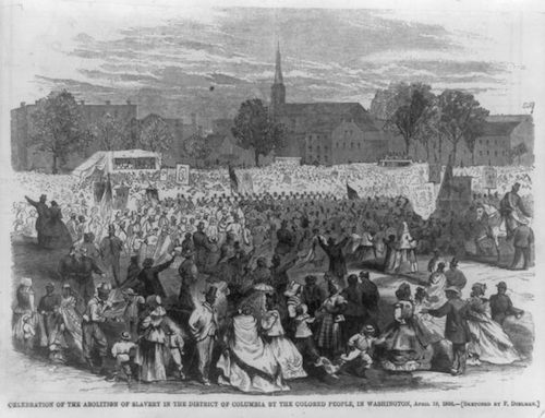 celebration of the abolition of slavery in the district of columbia by the colored people in washington april 19 1866 sketched by f. dielman published on may 12 1866 library of congress