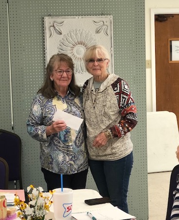 carol crosley secretary and cowbelle of the year with pat hunt on the right