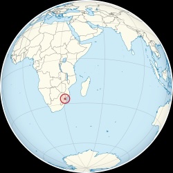eswatini on the globe special marker madagascar centered